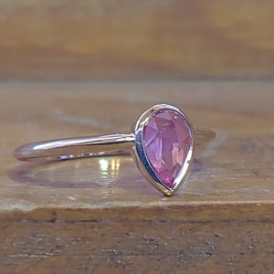 Rose Cut Peach Sapphire 14k Yellow Gold Engagement Ring Unique Engagement Ring Handmade Engagement Ring Ring OOAK