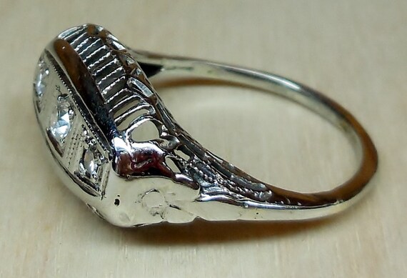 Art Deco Engagement Ring .17ct Old Mine Cut Diamo… - image 4