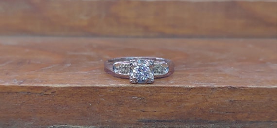 Vintage Engagement Ring .29ct Diamond Engagement … - image 2