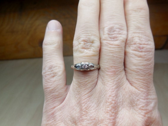 Art Deco Engagement Ring .05ct Diamond Engagement… - image 8