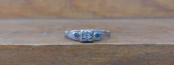 Art Deco Engagement Ring .05ct Diamond Engagement… - image 10