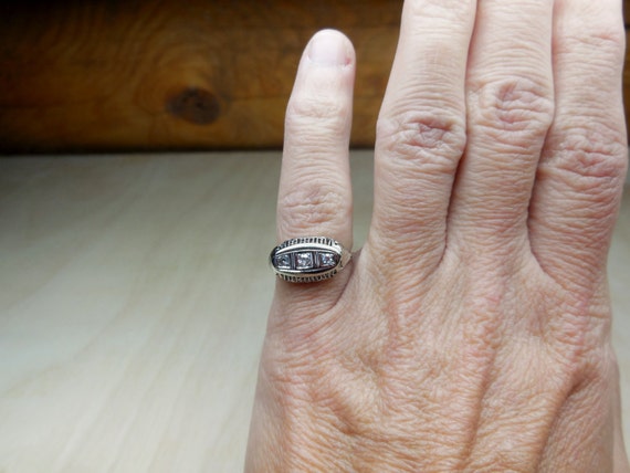 Art Deco Engagement Ring .17ct Old Mine Cut Diamo… - image 6