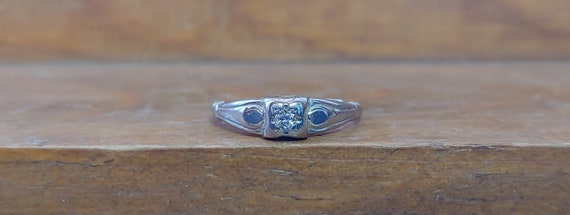 Art Deco Engagement Ring .05ct Diamond Engagement… - image 2