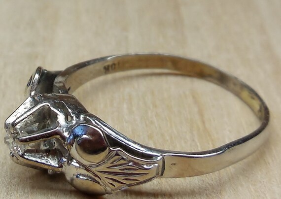 Antique Engagement Ring .10ct Diamond Engagement … - image 6