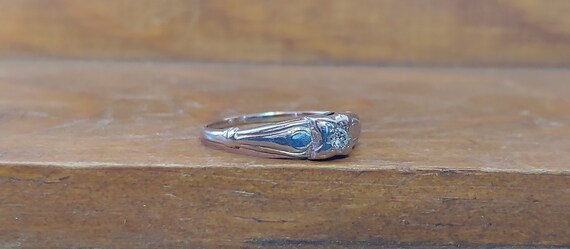 Art Deco Engagement Ring .05ct Diamond Engagement… - image 5