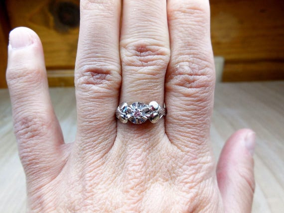 Antique Engagement Ring .10ct Diamond Engagement … - image 10