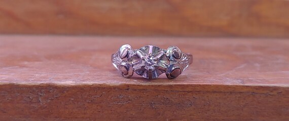 Antique Engagement Ring .10ct Diamond Engagement … - image 2