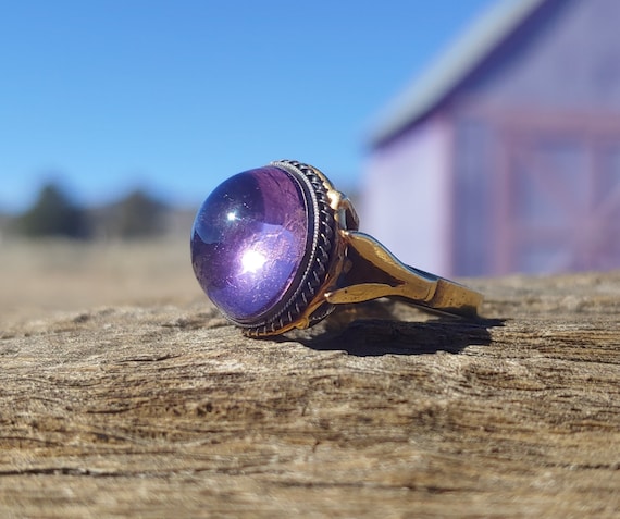 Antique Amethyst Engagement Ring Victorian Engagem