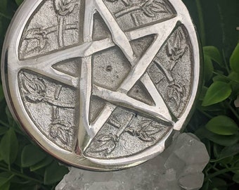 Aluminum Altar Plate (Pentagram) for Witchcraft, Wicca, Pagan, Voodoo, Hoodoo and more