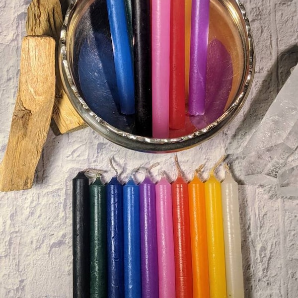 Set of 10, 20 or 40 Chime & Spell Candles, 4in, Multi-Colored, Color Magic for Metaphysical and Spiritual Use