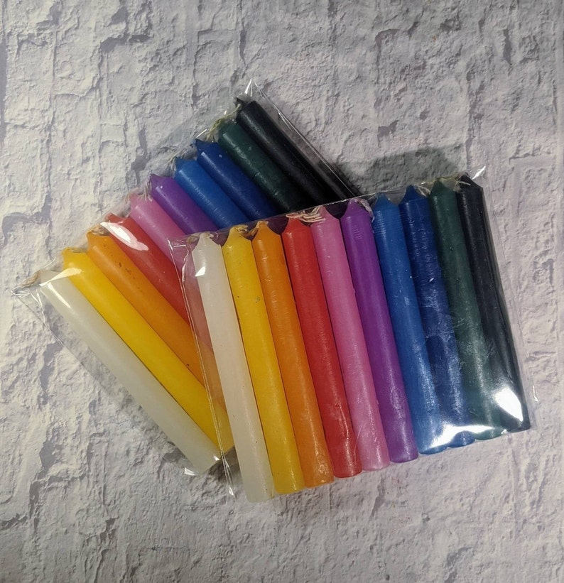 Set of 10, 20 or 40 Chime & Spell Candles, 4in, Multi-Colored, Color Magic for Metaphysical and Spiritual Use image 2