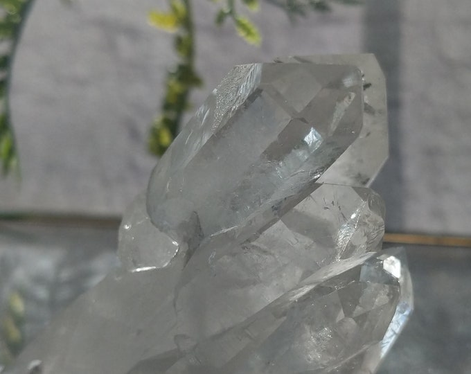 Small Clear Quartz Crystal Cluster for Witchcraft, Wicca, Pagan, Voodoo, and Hoodoo