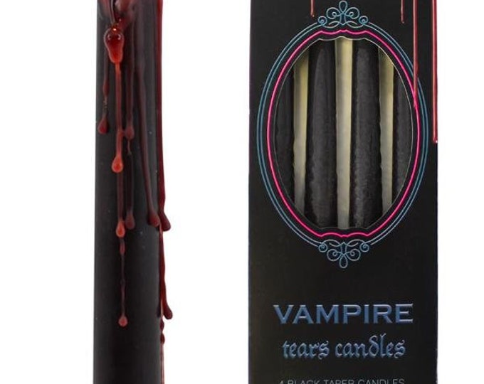 Vampire Tears Bleeding Candles 10 Black Taper Candles That bleed Red
