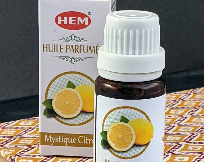 Hem Mystic Lemon Aroma Oil 10 ML - 1/3 FL Oz. for Witchcraft, Wicca, Pagan, Voodoo, Hoodoo, Voudun, Santeria and more