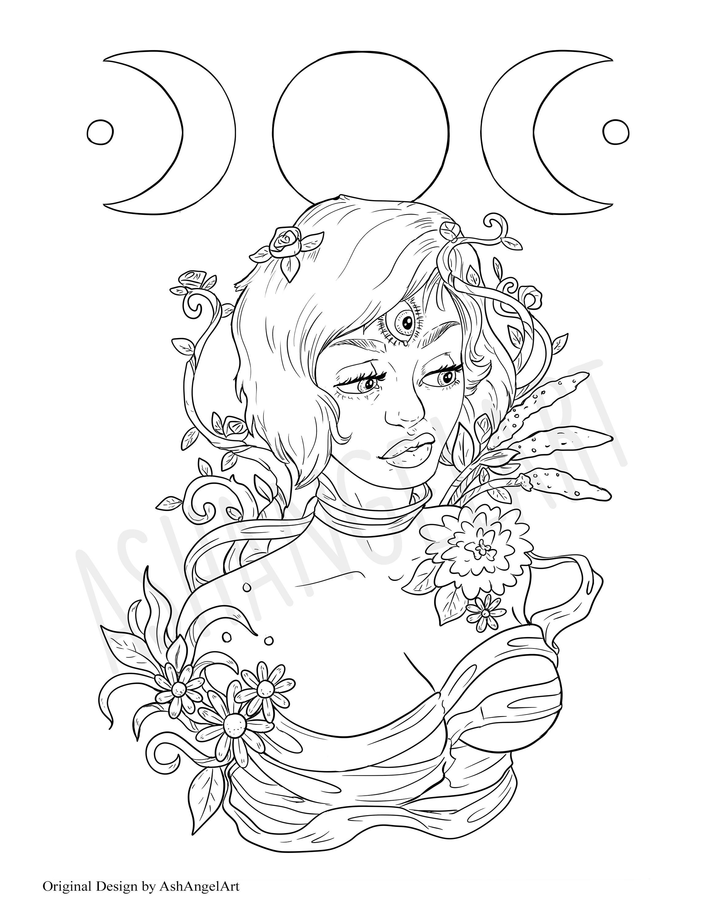 Moon Goddess Coloring Pages