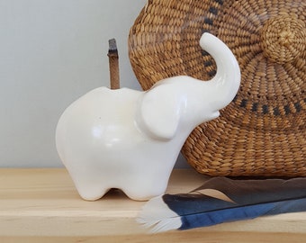 Tiny Elephant Ceramic Incense Burner