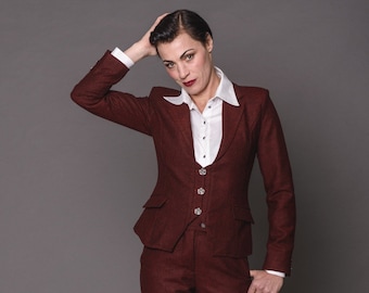 Herringbone jacket red