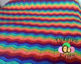 Double bed sized crochet rainbow throw/blanket/bedspread READY TO POST (custom orders also welcome)