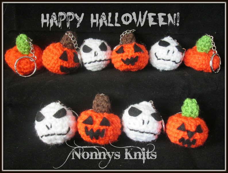 Set Of Six Crochet Halloween Decorations made to order only!