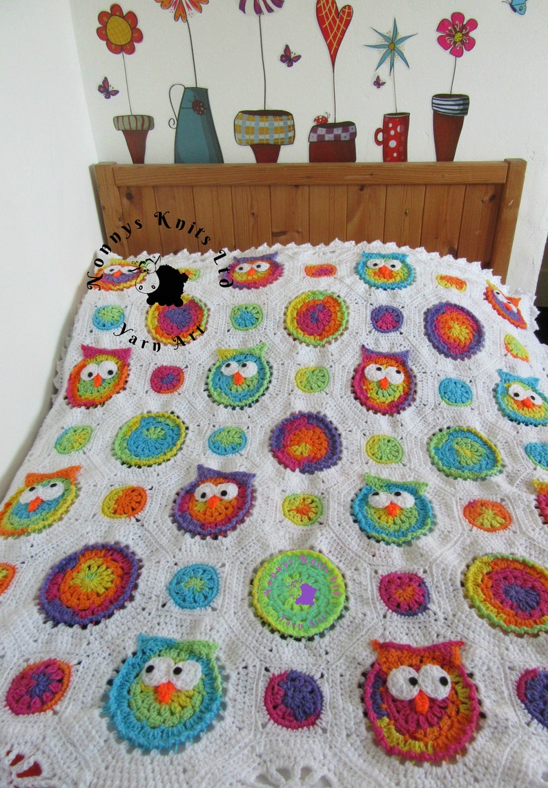 Owl Bedspread for single sized bed 45 inches x 85 inches Etsy