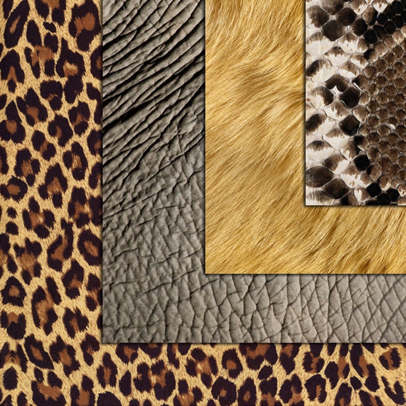 Natural Animal Wool and Skin Digital Paper 12 pcs 300 dpi Etsy
