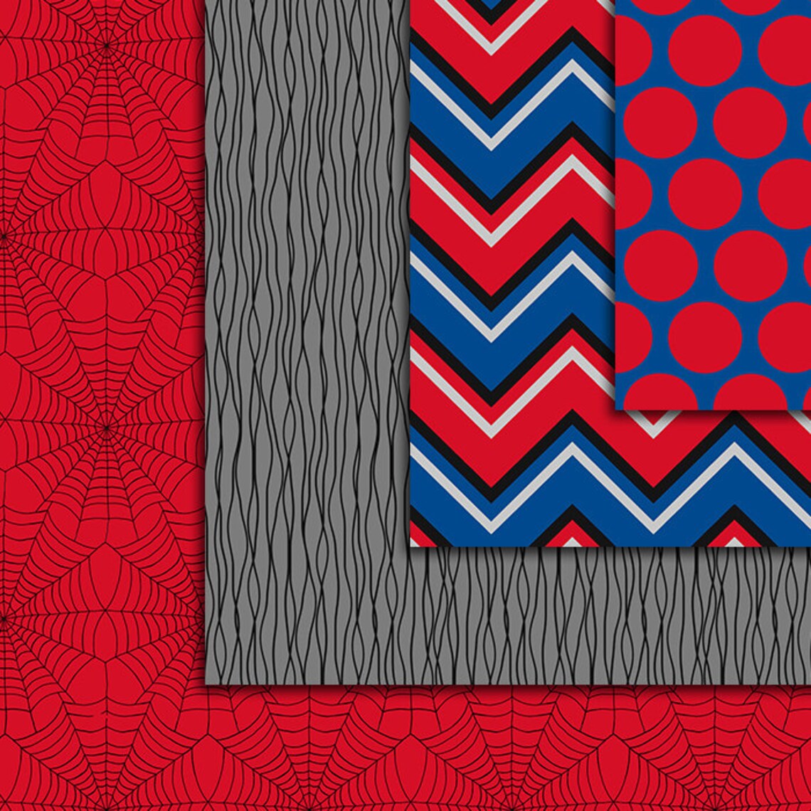 Spiderman Inspired Digital Paper Seamless Pattern 14pcs Etsy UK