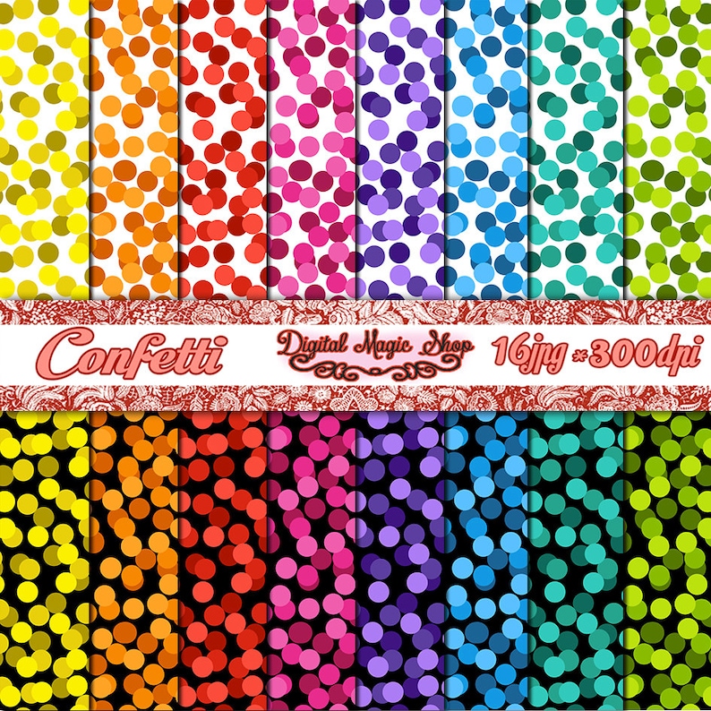 Confetti Digital Paper Glitter Digital Papers Seamless Etsy