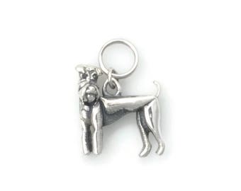 Sterling Silver Airedale Charm, Silver Airedale Pendant, Donna Pizarro's Animal Whimsey Collection, Silver Airedale Jewelry