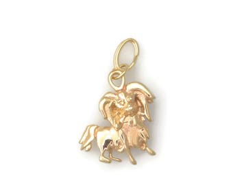 14Kt Gold  Papillon Charm, Gold Papillon Pendant, Gold Papillon Jewelry fr Donna Pizarro's Animal Whimsey Collection - Fine Papillon Jewelry