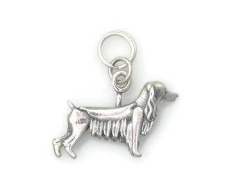 Sterling Silver English Springer Spaniel Charm, Silver English Springer Spaniel Pendant, Donna Pizarro's Animal Whimsey Collection