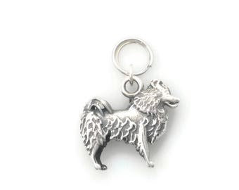 Sterling Silver American Eskimo Charm, Silver American Eskimo Pendant fr Donna Pizarro's Animal Whimsey Collection - American Eskimo Jewelry