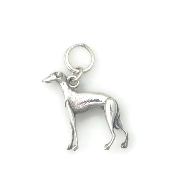 Sterling Silver Italian Greyhound Charm, Silver Italian Greyhound Pendant, Fine Italian Greyhound Jewelry fr Donna Pizarro's Animal Whimsey