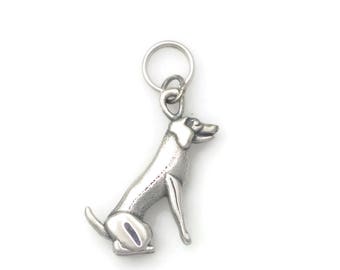 Silver Labrador Retriever Charm, Silver Lab Charm, Silver Lab Pendant, Silver Labrador Retriever Pendant, Donna Pizarro, Animal Whimsey