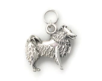 Sterling SilverAmerican Eskimo Charm, Silver American Eskimo Pendant fr Donna Pizarro's Animal Whimsey Collection of Dog Themed Jewelry