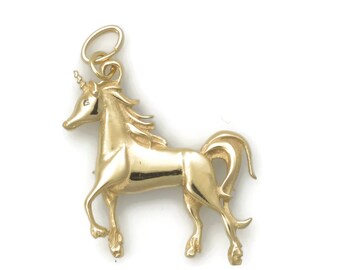 14Kt Gold Unicorn Charm, 14K Unicorn Pendant, Diamond Unicorn Charm, Gold  Unicorn Charm, Donna Pizarro, Animal Whimsey Collection