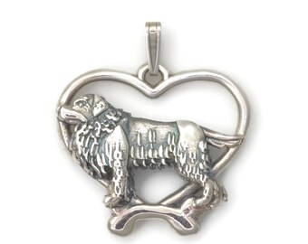 Sterling Silver Great Pyrenees Necklace. Silver Great Pyrenees Pendant fr Donna Pizarro's Animal Whimsey Collection of Pyrenees Jewelry