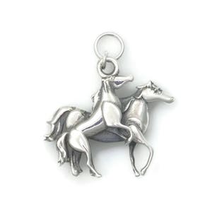 Sterling Silver Horse Charm, Silver Stallion Charm, Silver Horse Pendant, Donna Pizarro, Animal Whimsey Collection, Fine Horse Jewelry image 1