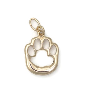 14kt Cat Paw Print Charm, Gold Cat Paw Print Pendant, Donna Pizarro's Animal Whimsey Collection, Fine Cat Jewelry, Cat Themed Jewelry image 1