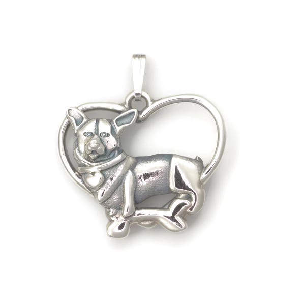 Sterling Silver Welsh Corgi Necklace, Silver Pembroke Corgi Pendant fr Donna Pizarro's Animal Whimsey Collection of Fine Corgi Jewelry