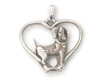 Sterling Silver Beagle Necklace, Silver Beagle Pendant fr Donna Pizarro's Animal Whimsey Collection of Sterling Silver Beagle Jewelry