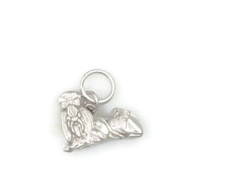 14kt White Gold Shih Tzu Charm, 14Kt ShihTzu Charm, 14Kt Shih-Tzu Pendant, Gold ShihTzu Charm fr Donna Pizarro's Animal Whimsey Collection