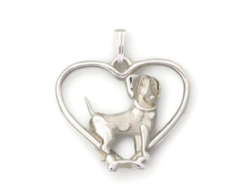 Sterling Silver Beagle Necklace, Silver Beagle Pendant fr Donna Pizarro's Animal Whimsey Collection of Fine Beagle jewelry