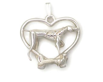Sterling Silver German Short Haired Pointer Necklace fr Donna Pizarro's Collection of Fine Dog Jewelry & Sterling Silver Pointer Jewelry
