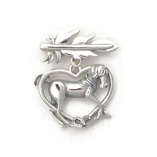 Silver Arabian Horse Pin, Arabian Horse Brooch, Silver Horse Pin by Donna Pizarro fr her Animal Whimsey Collection of Silver Horse Jewelry