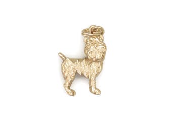 14Kt Gold Brussels Griffon Charm, 14Kt Brussels Griffon Pendant, Gold Brussels Griffon Jewelry, Donna Pizarro's Animal Whimsey Collection