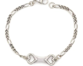 Sterling Silver Charm Bracelet, Silver Dog Bone Bracelet, Silver Bracelet fr Donna Pizarro's Animal Whimsey Collection