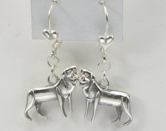 Sterling Silver Rottweiler Earrings fr Donna Pizarro's Animal Whimsey Collection of Silver Rottweiler Jewelry, Custom Rottweiler Jewelry