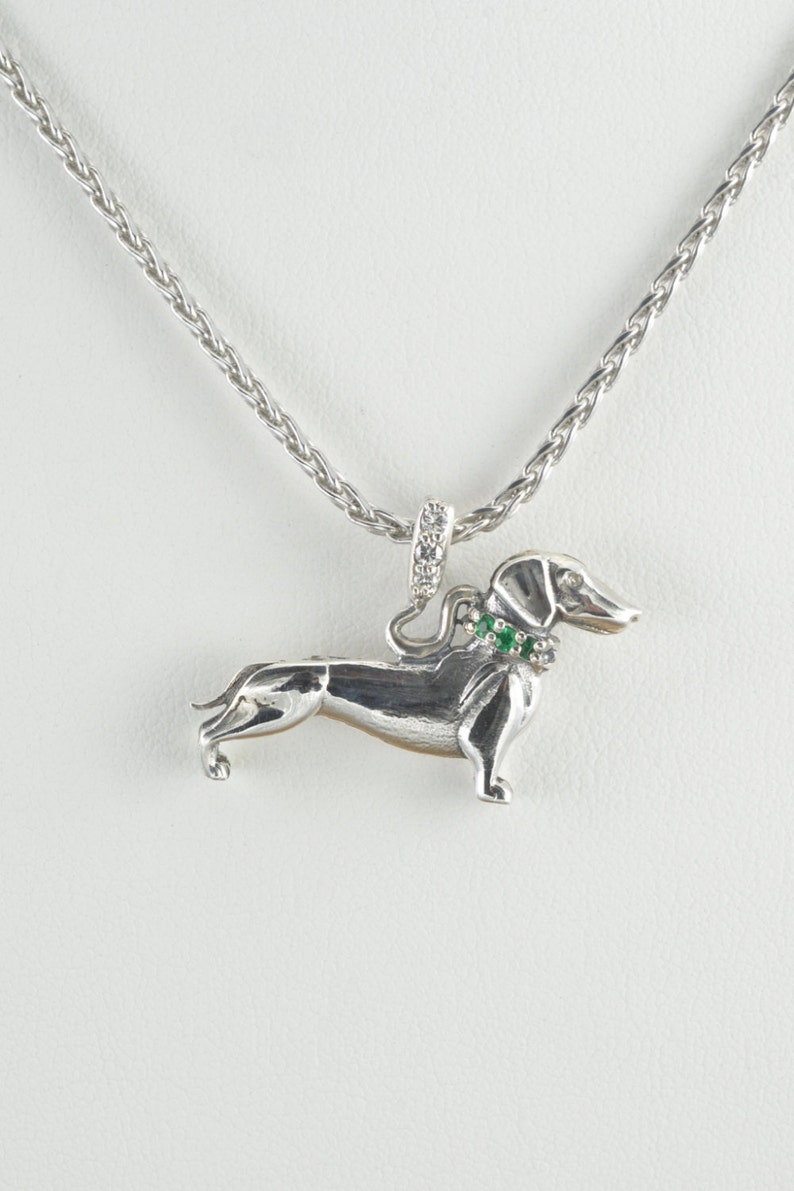 Diamond dachshund necklace Clearance