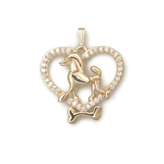 gold poodle necklace