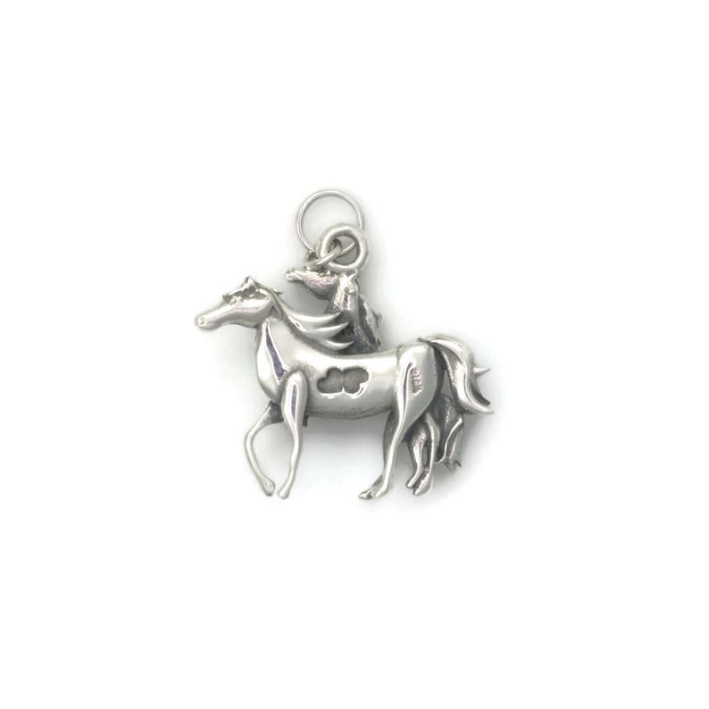 Sterling Silver Horse Charm, Silver Stallion Charm, Silver Horse Pendant, Donna Pizarro, Animal Whimsey Collection, Fine Horse Jewelry image 2